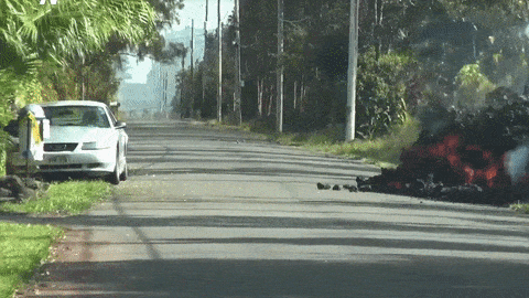 ford mustang devoured Kilauea volcano