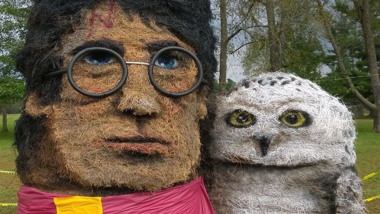 Halloween hay bale
