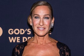 Sarah Jessica Parker plunging dress black lace