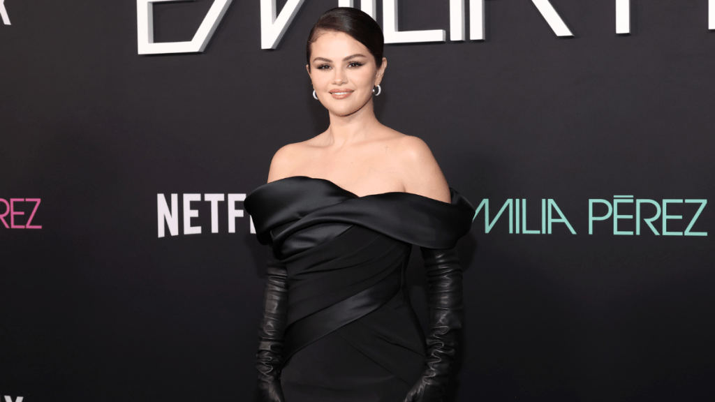 Selena Gomez attends the Los Angeles Premiere of Netflix's "Emilia Perez" at The Egyptian Theatre Hollywood on October 21, 2024 in Los Angeles, California.