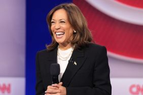 Democratic presidential nominee, U.S. Vice President Kamala Harris speaks during a CNN Presidential Town Hall at Sun Center Studios on October 23, 2024 in Aston, Pennsylvania. With less than two weeks to Election Day, Harris spent the day in Philadelphia, Pennsylvania and made a visit to Famous 4th Street Delicatessen to greet supporters.