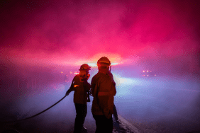 Malibu Franklin fire video sky color Pepperdine University students