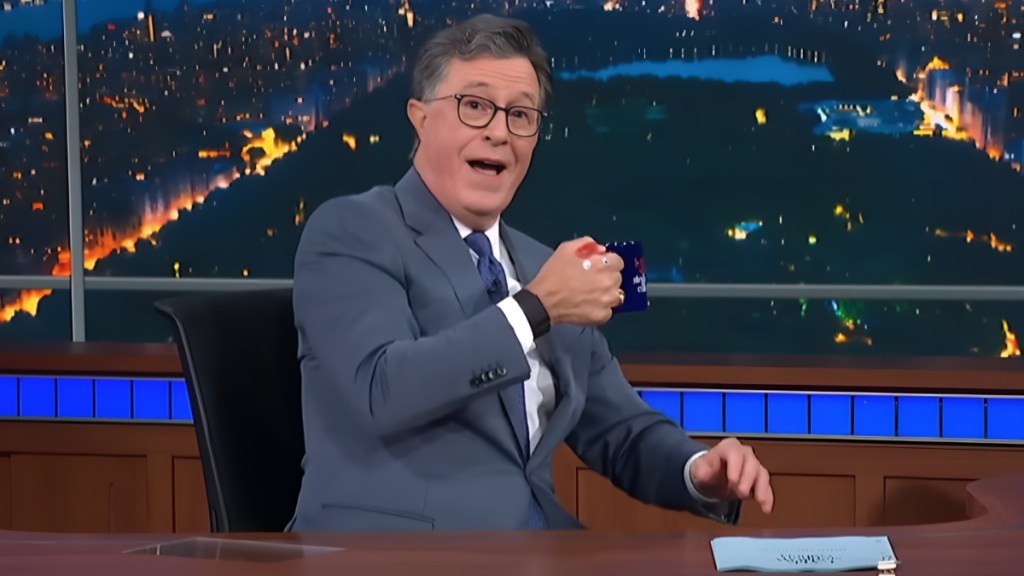 adam scott rachel zegler jimmy kimmel stephen colbert late show cancellation