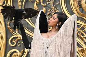 Cardi B Holds a Crow In Her Hand During Paris Couture Week Look