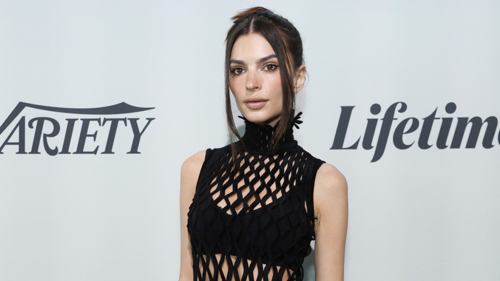 Emily Ratajkowski Flaunts Her Figure in See-Through Leather Lingerie