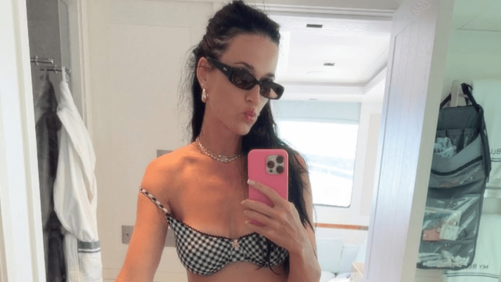 Katy Perry Shows Off Abs in Itty-Bitty Black Bikini