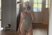 Kourtney Kardashian Puts on Cheeky Display in Black Swimsuit