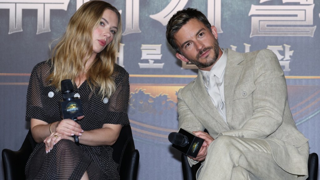 Jonathan Bailey Bites Scarlett Johansson's Neck in New Photo
