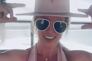 Britney Spears Flaunts Her Body in Plunging Side-Cut Swimsuit