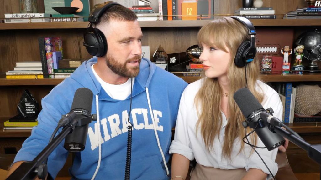 Taylor Swift & Travis Kelce's Kiss Results in Viral Meme Moment