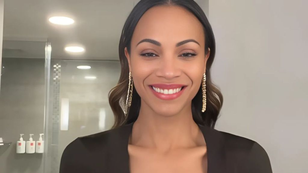 Zoe Saldana Shows off Her Moves in Plunging Black Top