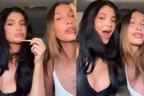 Kylie Jenner & Hailey Bieber Twin in V-Neck Tops for New Video