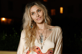 Paris Jackson Turns Heads in Bold V-Neck Snake Print Dress