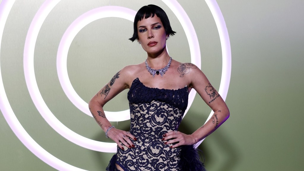 Halsey Flaunts Her Figure in Lacy Sheer Gown