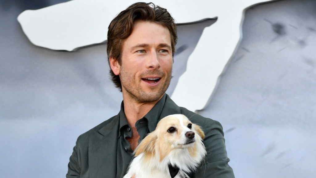 Glen Powell's Dog Steals the Spotlight As They Arrived For Jimmy Kimmel 