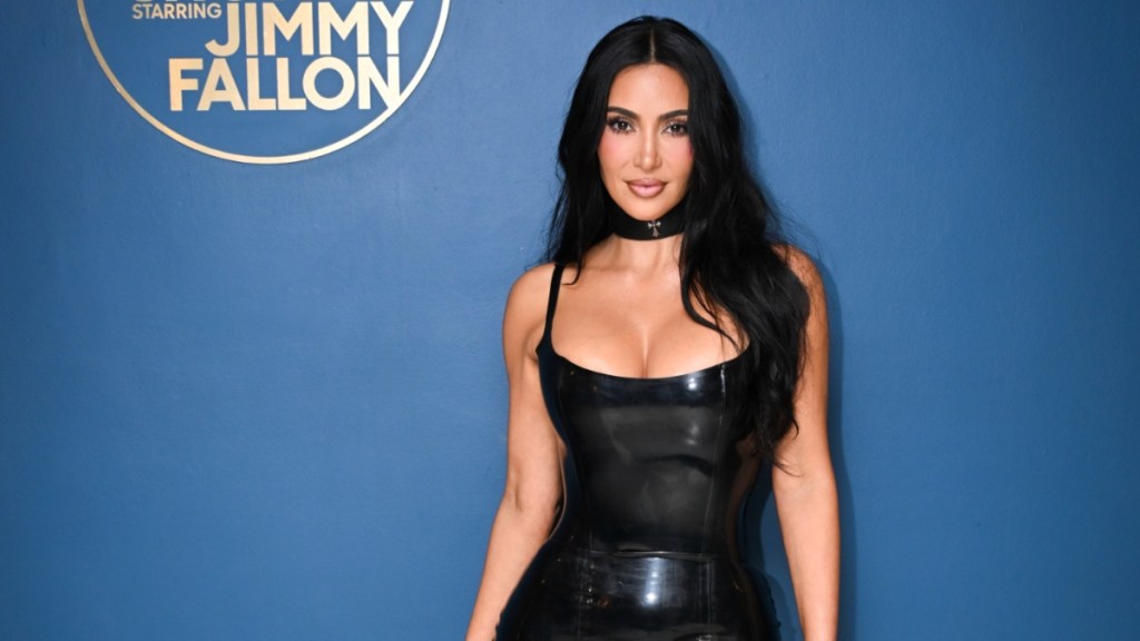 Kim Kardashian in Latex Dress With Bold Neckline Will Make You Look Twice