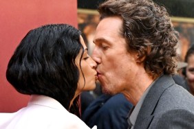 Matthew McConaughey Kisses Wife Camila In London