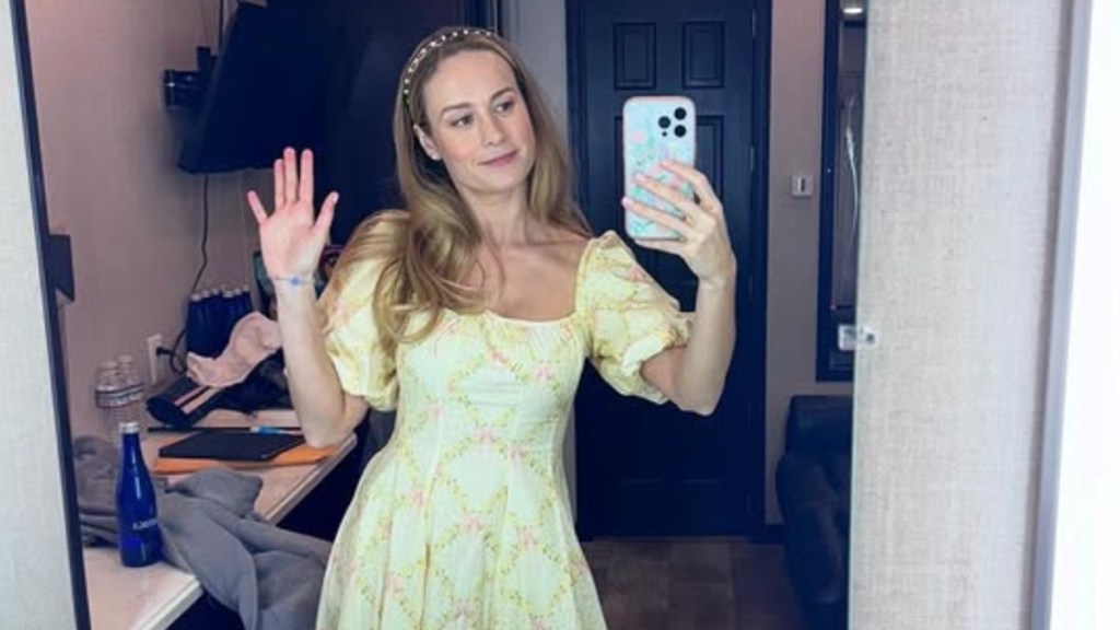 Brie Larson Gives 'Mermaid Vibes' in Two-Piece Colorful Bikini