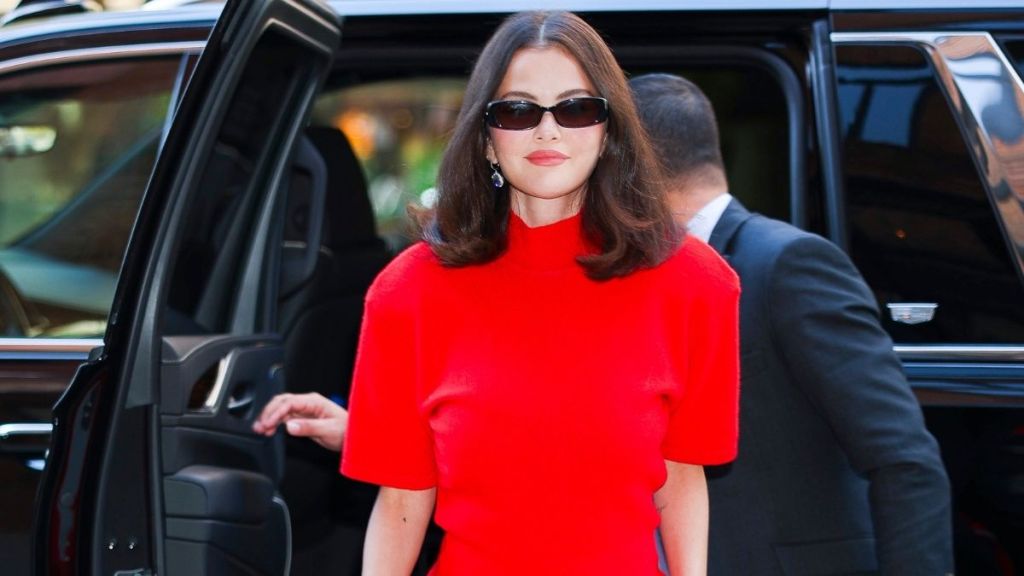 Selena Gomez Appears in Red Mini Dress in New York City