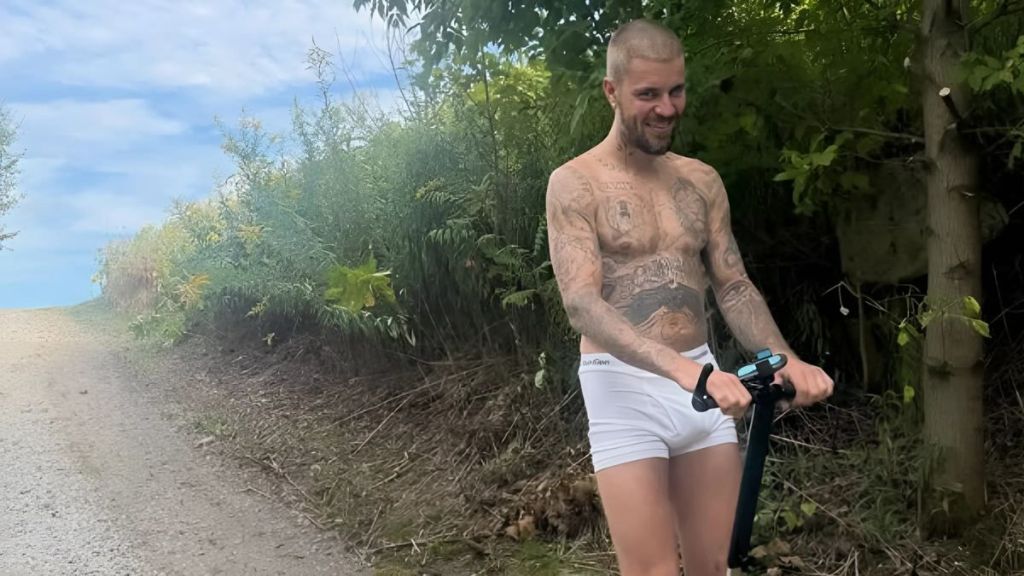 Justin Bieber Rocks Only Briefs While Cruising on a Segway