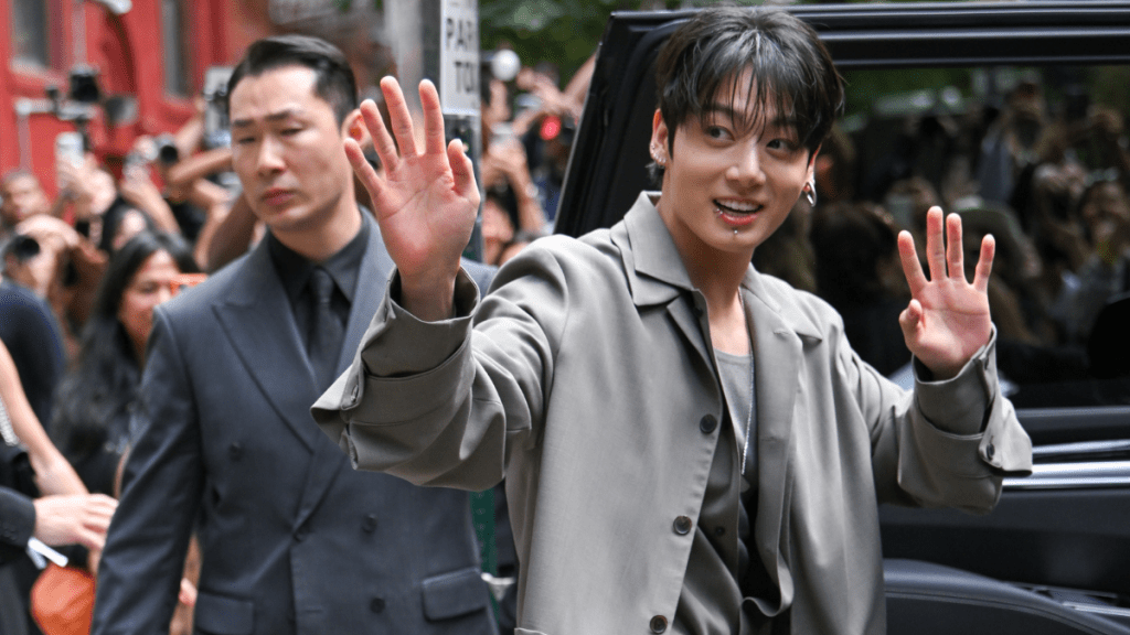 BTS Jungkook in oversized suit at Calvin Klein NYFW
