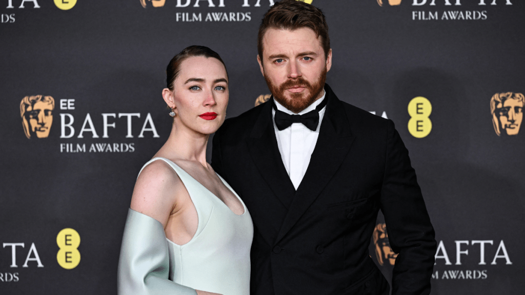 Saoirse Ronan and Jack Lowden were on a stroll with their baby