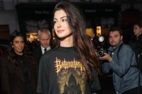 Video: Anne Hathaway's Graphic Tee Look for Balenciaga Show Has Fans Calling It 'Flawless'