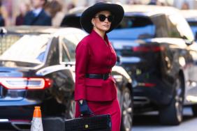 Video: Jennifer Lopez Commands Attention With Red Suit Look in NYC