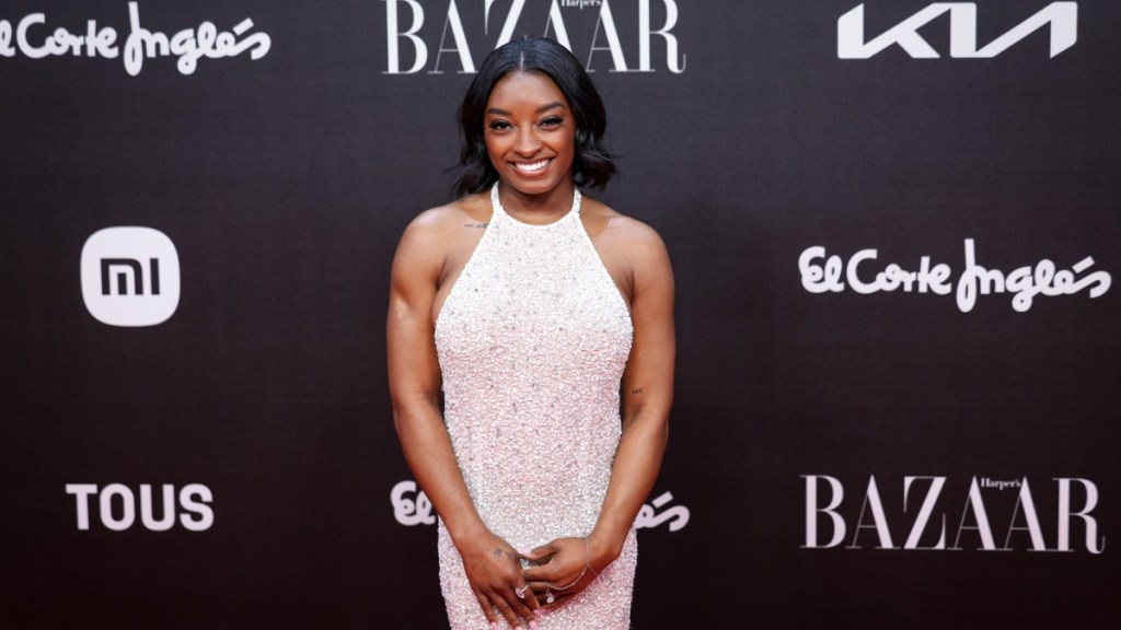 Simone Biles Drops Jaw in Backless White Dress