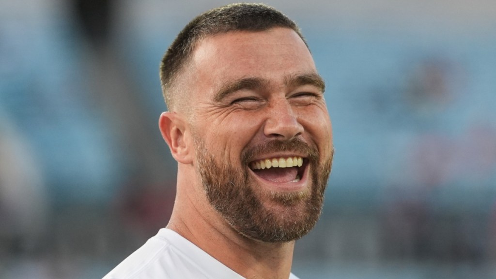 Travis Kelce Quips He’s ‘Just as Furry’ as Shirtless Chiefs Fan