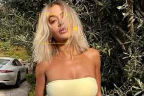 Rita Ora Showcases Her Toned Abs in Yellow Bandeau