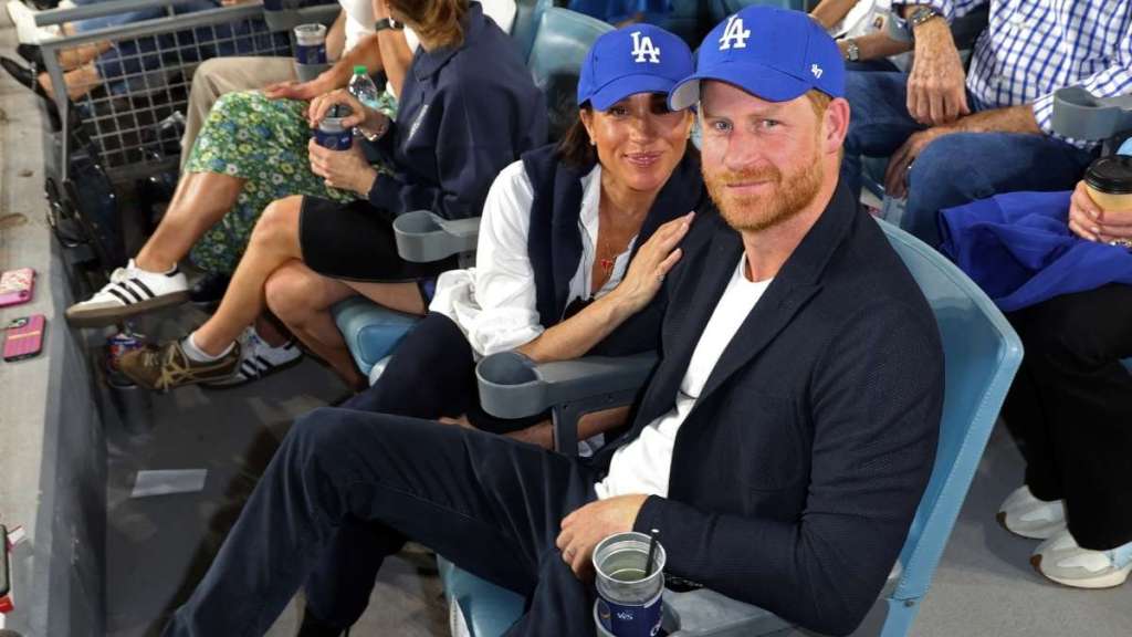 Meghan Markle & Prince Harry Enjoy Game Date Night at Dodgers Series