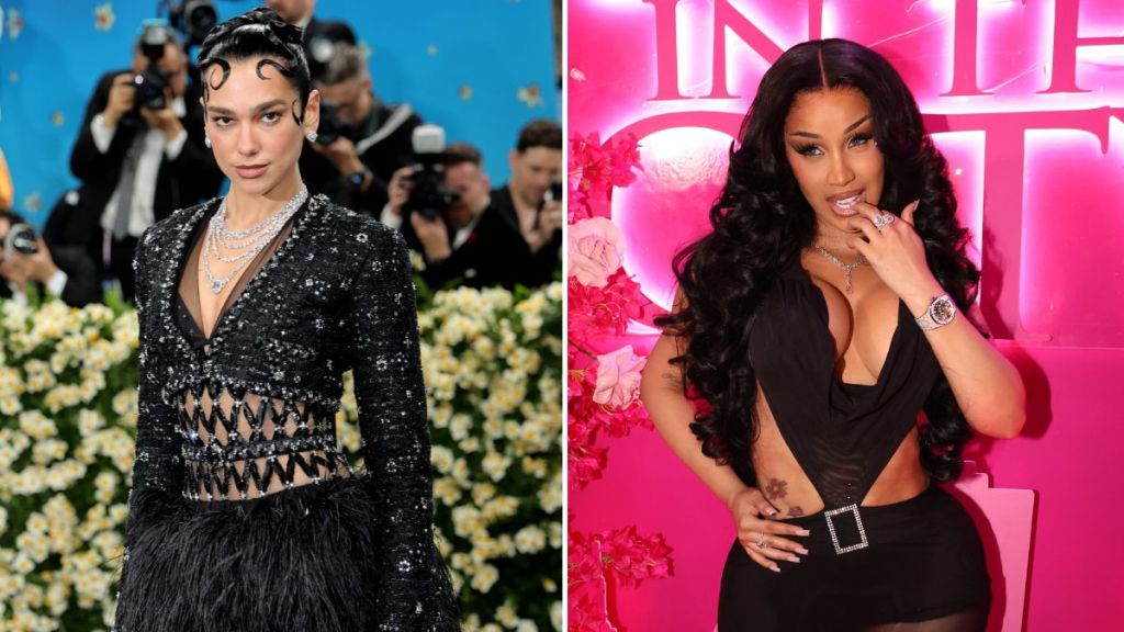 Dua Lipa & Cardi B Serve Showstopping Sheer Style in New Photos