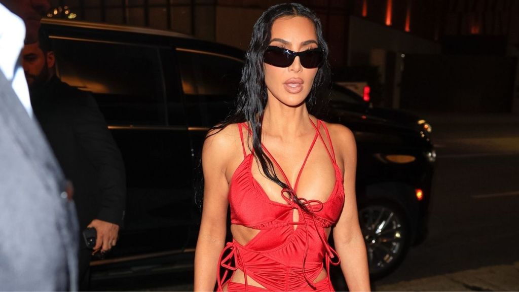 Kim Kardashian's Fiery Backless Red Dress Brings Real Heat