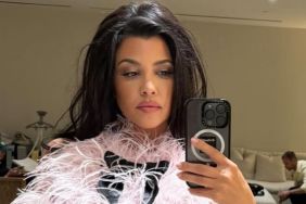 Kourtney Kardashian Ups Her Charm in Miniskirt & Lace Top Photos