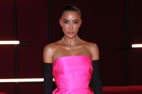 Kim Kardashian Dons Sheer Hot Pink Dress in Brazil Photos