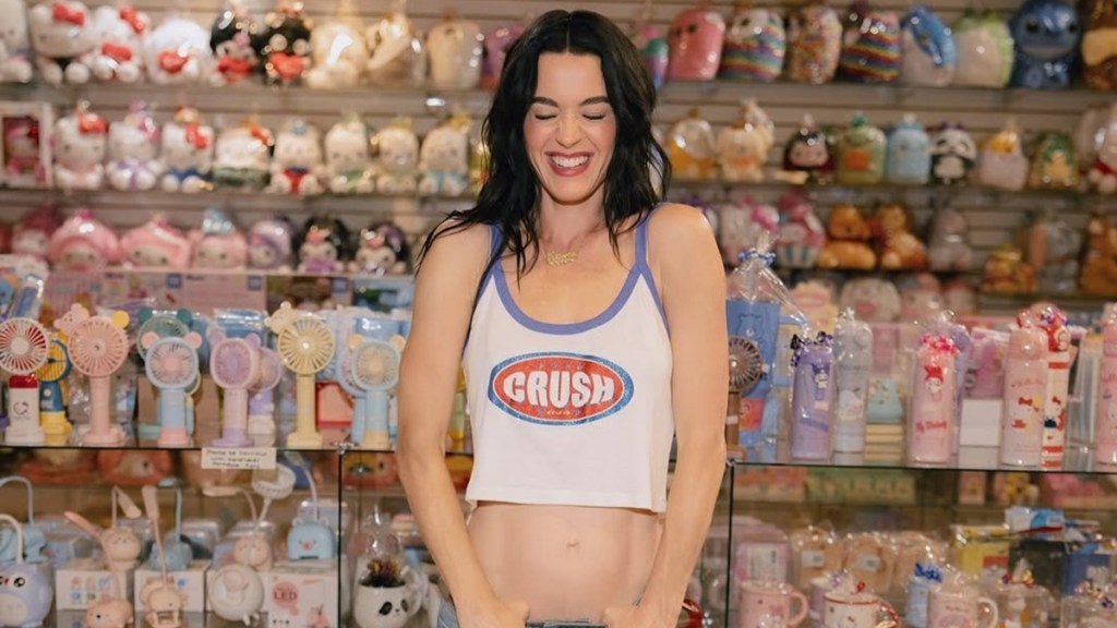 Katy Perry Shows Off Toned Midriff in Tank Top