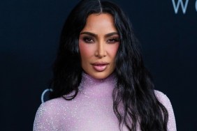 Kim Kardashian Channels Halle Berry in Sheer Purple Skirt