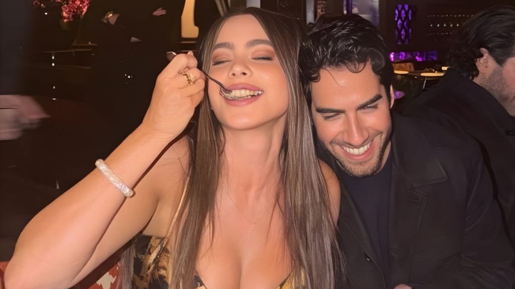 Sofia Vergara Parties the Night Away in Bold Dress