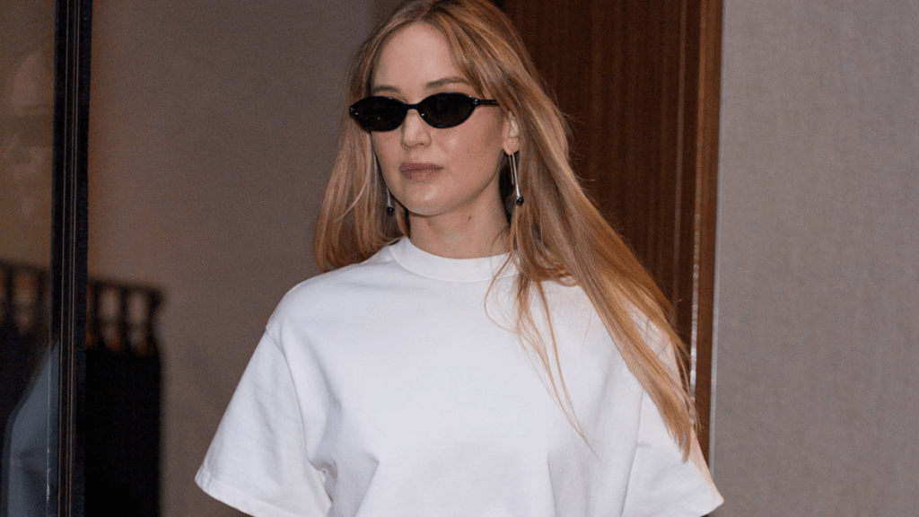 Photos: Jennifer Lawrence Elevates 'Basic' Look With One-of-a-Kind Shoes