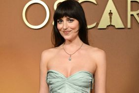 Dakota Johnson Is a Vision in Strapless Valentino Gown