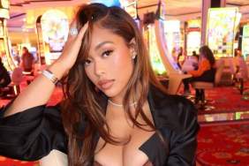 Jordyn Woods Sitting in Bold Mini-Dress Is Impossible to Ignore
