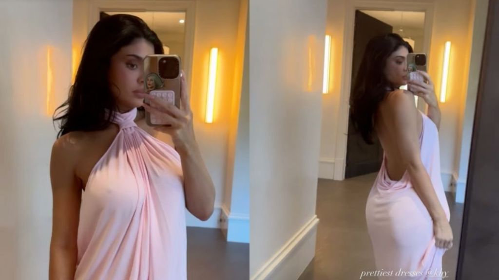 Kylie Jenner Brings Holiday Heat in Backless Dress for KHY video