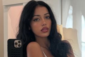 Cindy Kimberly's Toned Legs Peek From Under Fur Coat in Photos