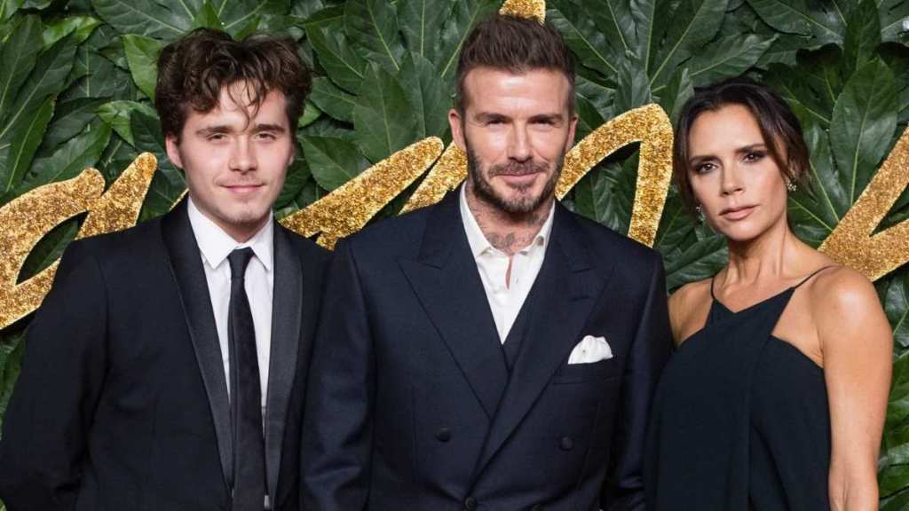 Brooklyn Beckham, David Beckham and Victoria Beckham