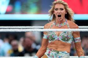 WWE’s Charlotte Flair Shows off Her Abs in Black Bra