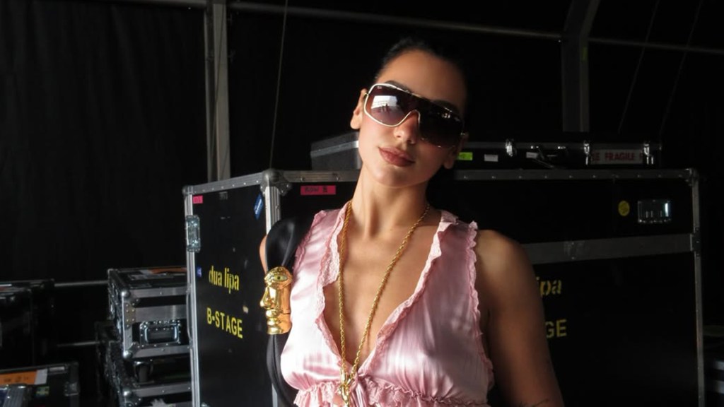 Dua Lipa’s Toned Midriff Takes Center Stage in Pink Top