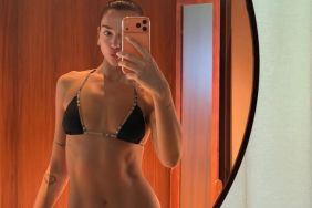 Dua Lipa Flaunts Sculpted Abs in Black Bikini