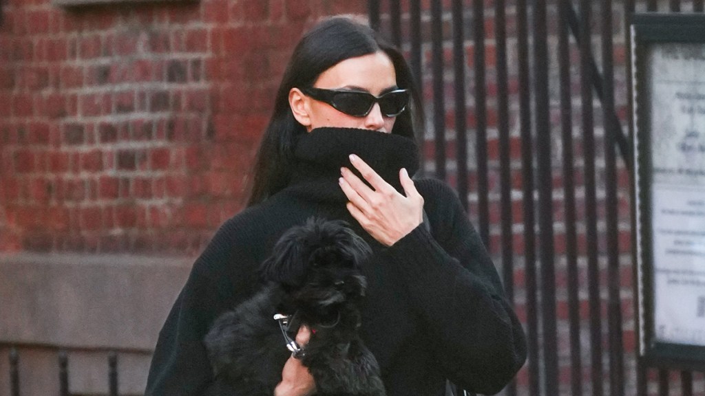 Irina Shayk's Fur Coat Is So Big It Envelops Her
