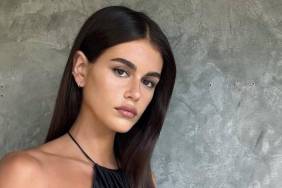 Kaia Gerber's Tiny Minidress Barely Meets the Length of Her Coat